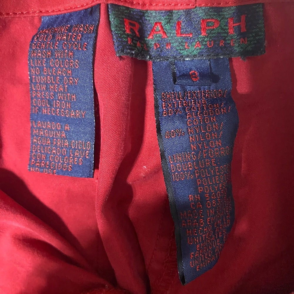 Ralph Lauren Shorts Womens 8 Red Preppy Snap Button Nylon Sport Outdoor Inseam 2 - Picture 7 of 8